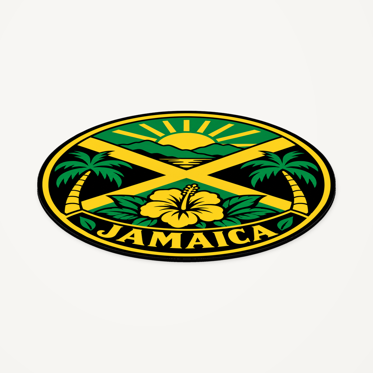 Jamaica 3D-printed country seal — angled view showing thin profile