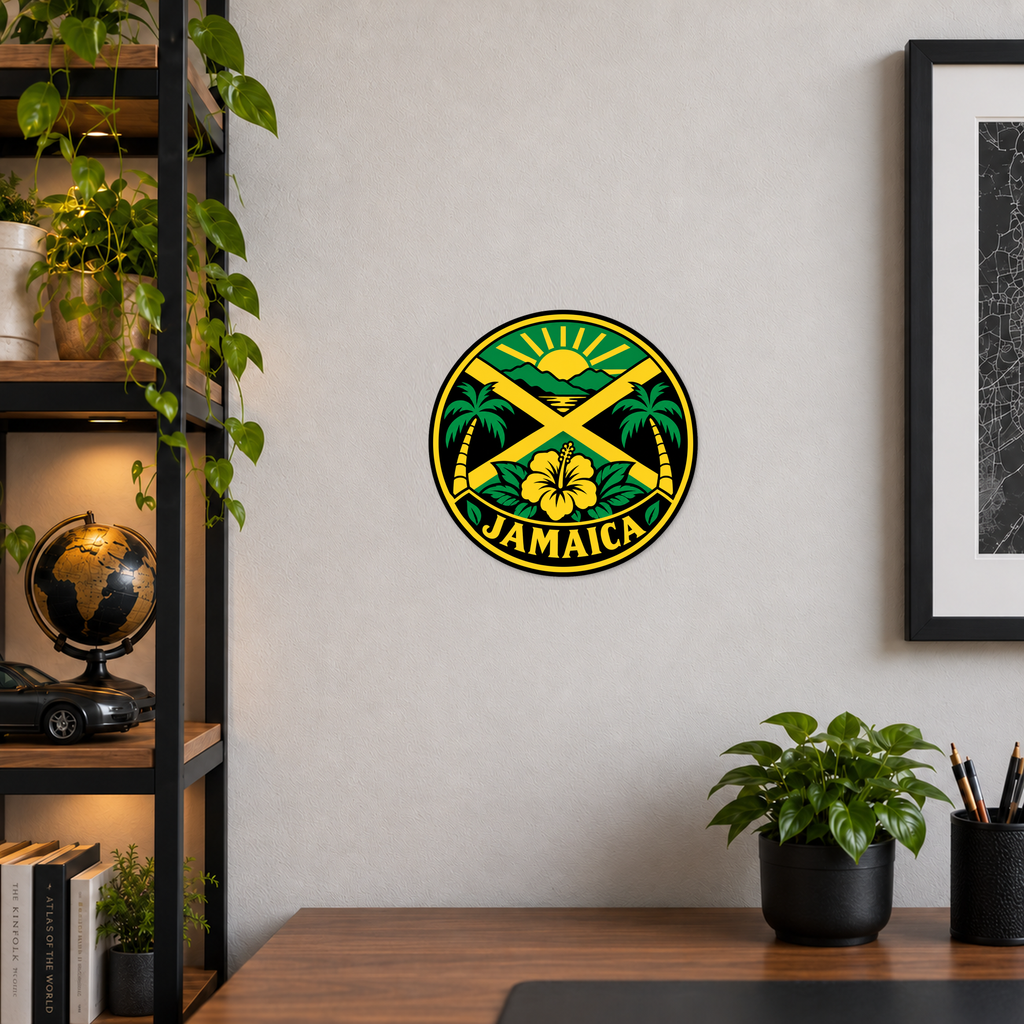 Jamaica 3D-printed country seal — wall display at approximately 9.5 inches diameter