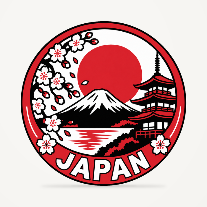 Front view of the Japan 3D-printed country seal