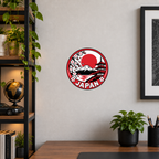 Japan 3D-printed country seal displayed on a home office wall at approximately 9.5 inches across