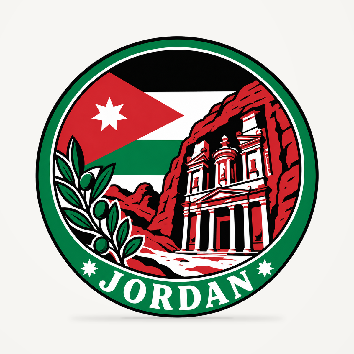 Front view of the Jordan 3D-printed country seal