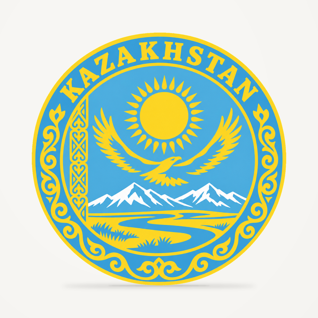 Kazakhstan 3D-printed country seal — front view