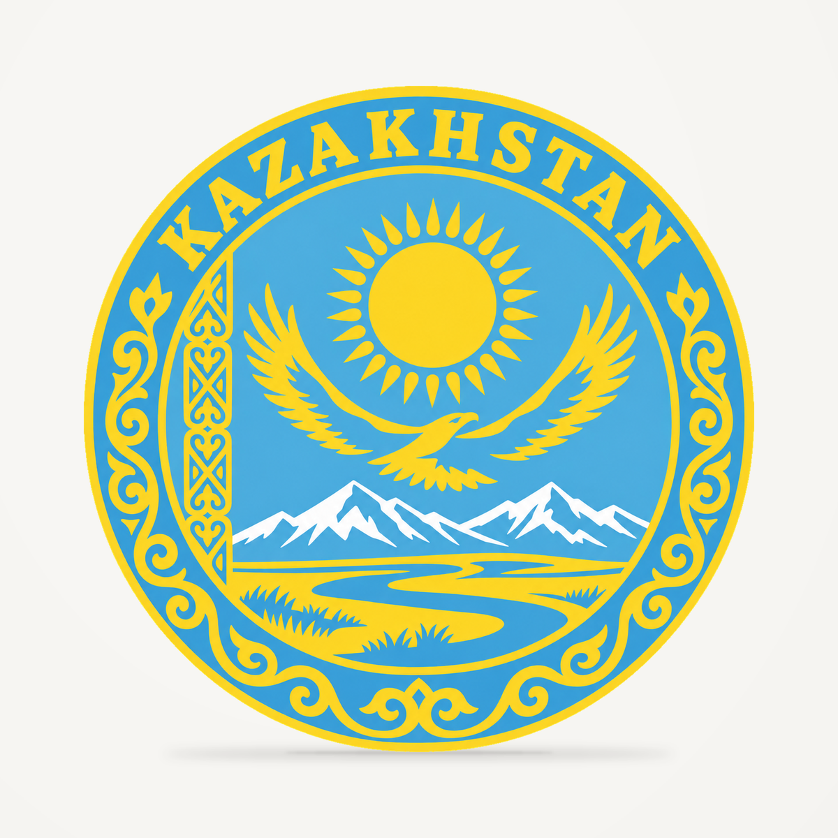 Kazakhstan 3D-printed country seal — front view