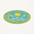 Kazakhstan 3D-printed country seal — angled view showing thin profile