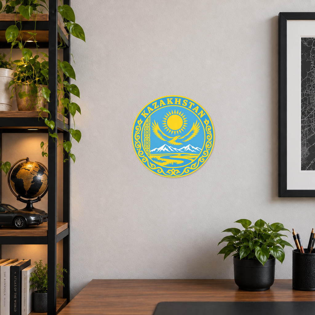 Kazakhstan 3D-printed country seal — wall display at approximately 9.5 inches diameter