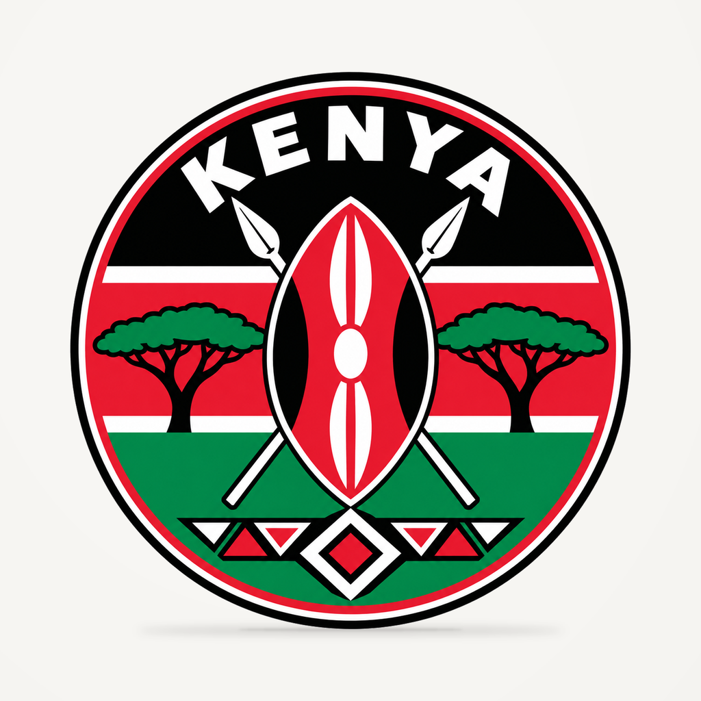 Front view of the Kenya 3D-printed country seal