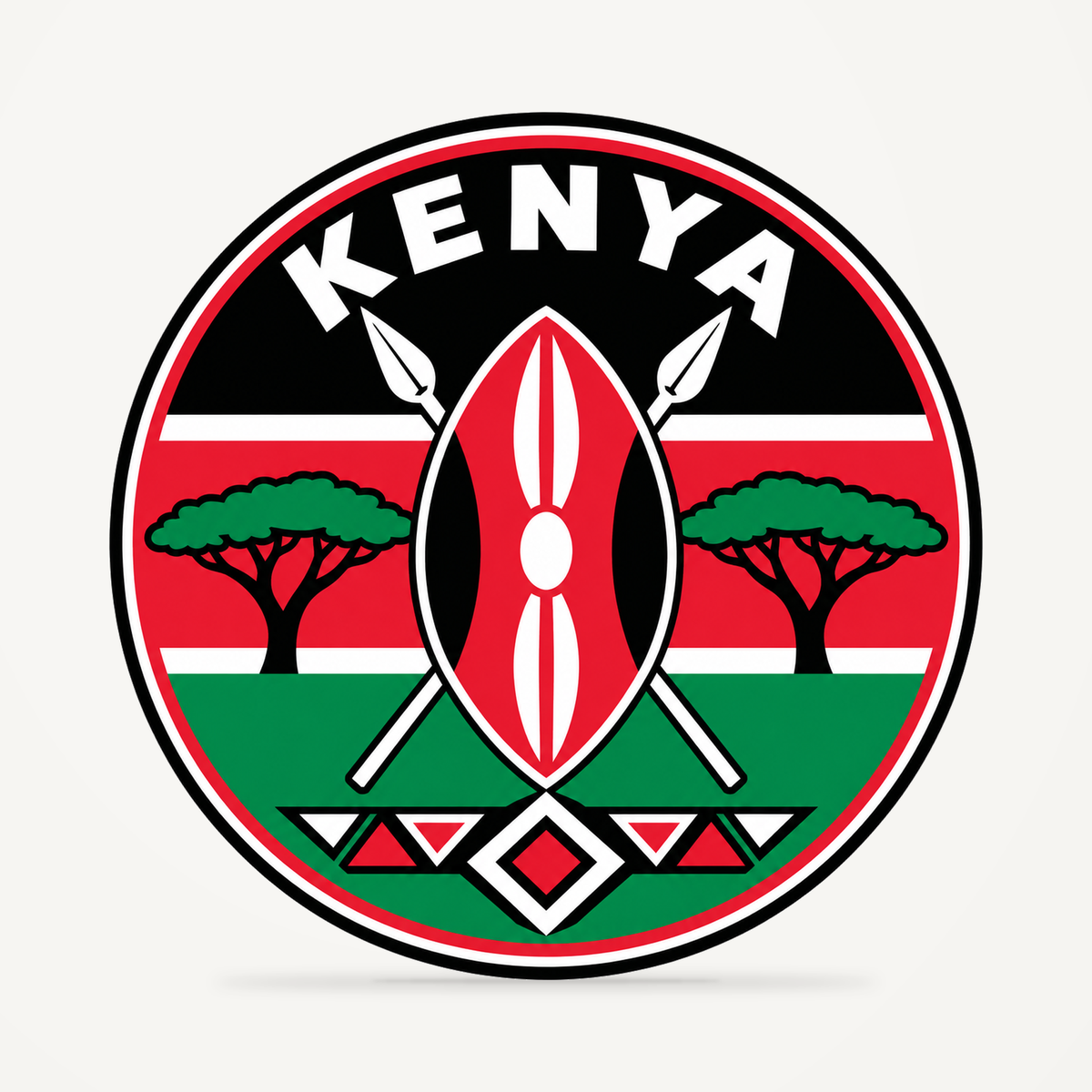 Front view of the Kenya 3D-printed country seal