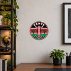 Kenya 3D-printed country seal displayed on a home office wall at approximately 9.5 inches across