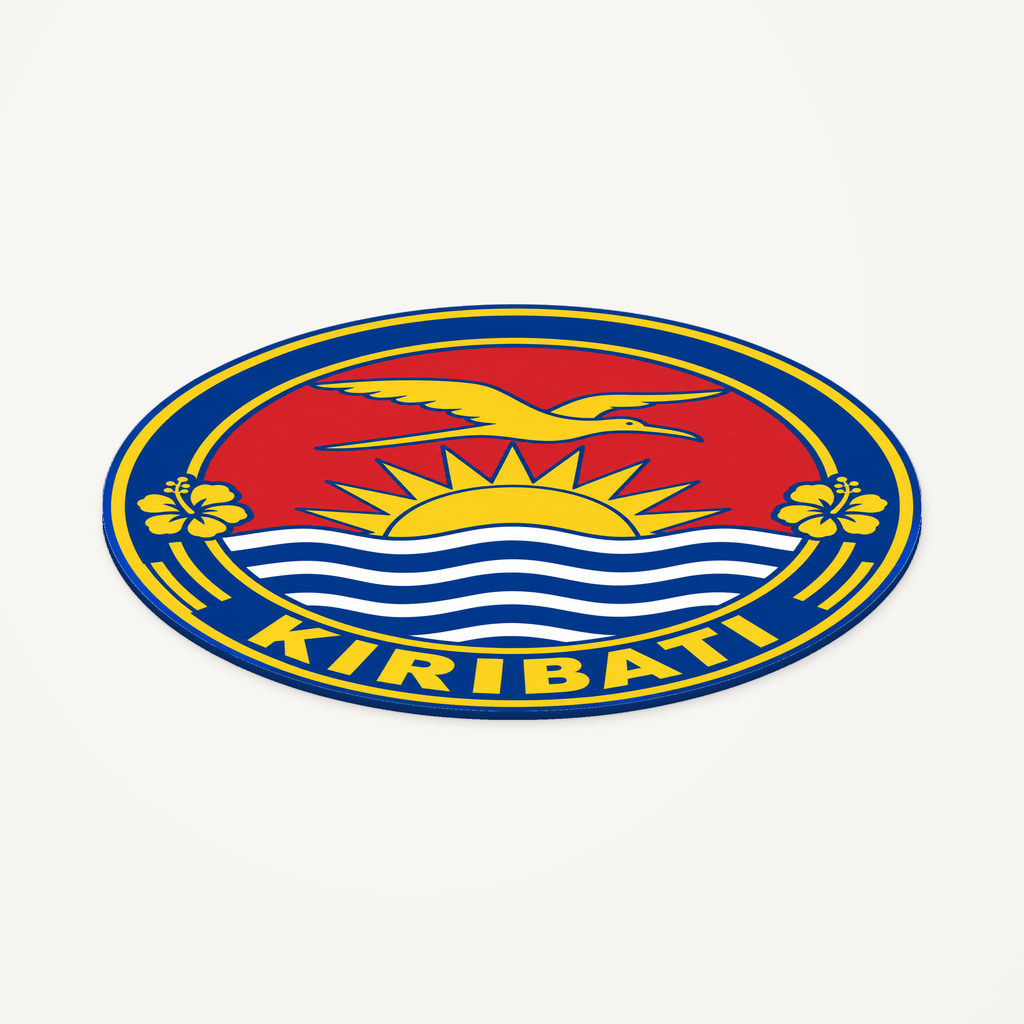 Kiribati 3D-printed country seal — angled view showing thin profile
