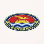 Kiribati 3D-printed country seal — angled view showing thin profile