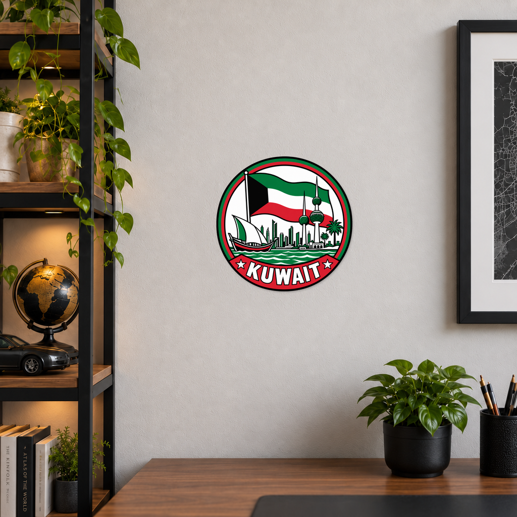 Kuwait 3D-printed country seal — wall display at approximately 9.5 inches diameter