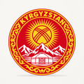 Front view of the Kyrgyzstan 3D-printed country seal