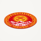 Angled view showing the thin profile of the Kyrgyzstan 3D-printed country seal