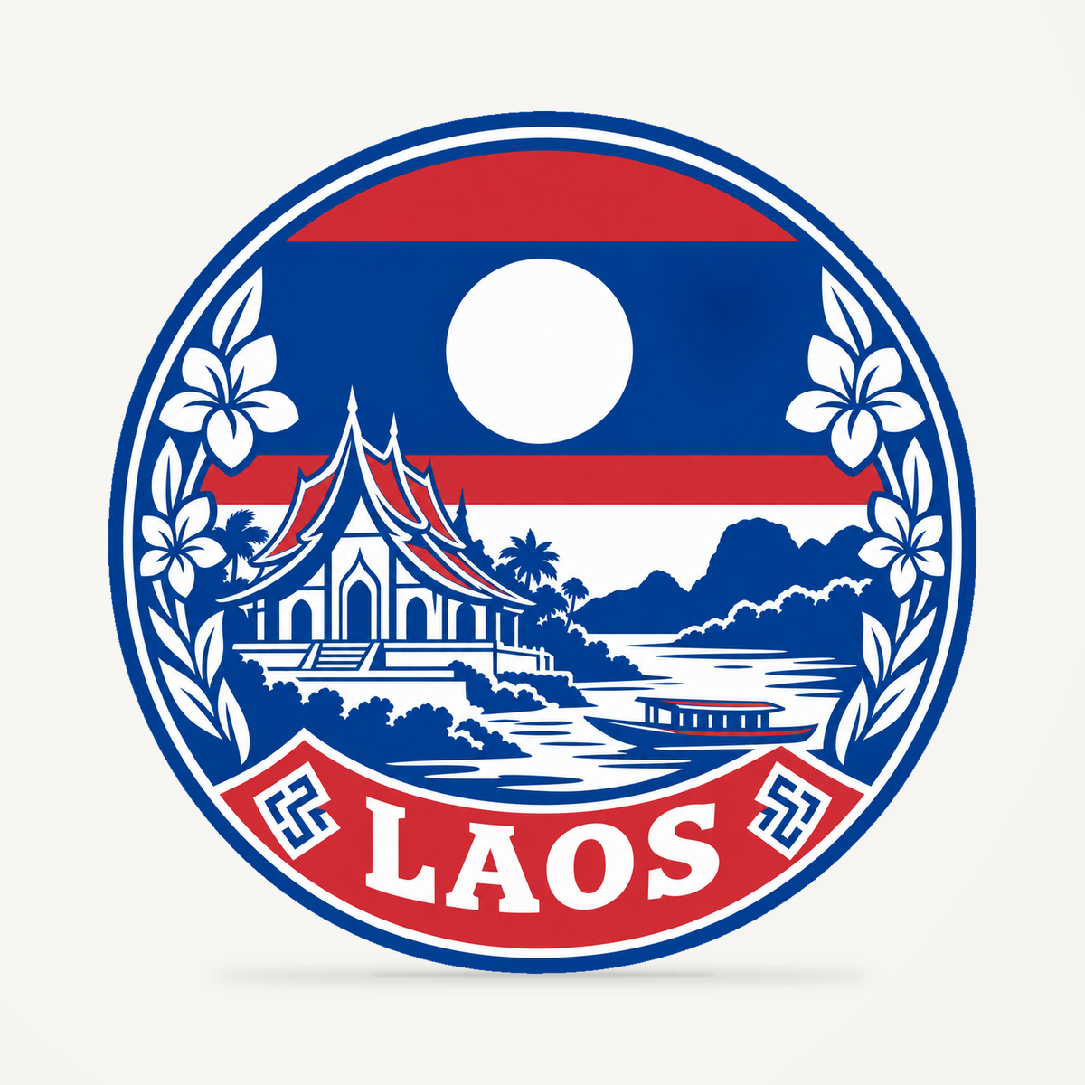 Front view of the Laos 3D-printed country seal