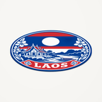 Angled view showing the thin profile of the Laos 3D-printed country seal