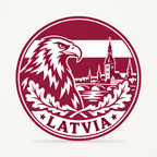 Latvia 3D-printed country seal — front view