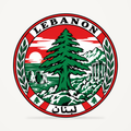 Front view of the Lebanon 3D-printed country seal