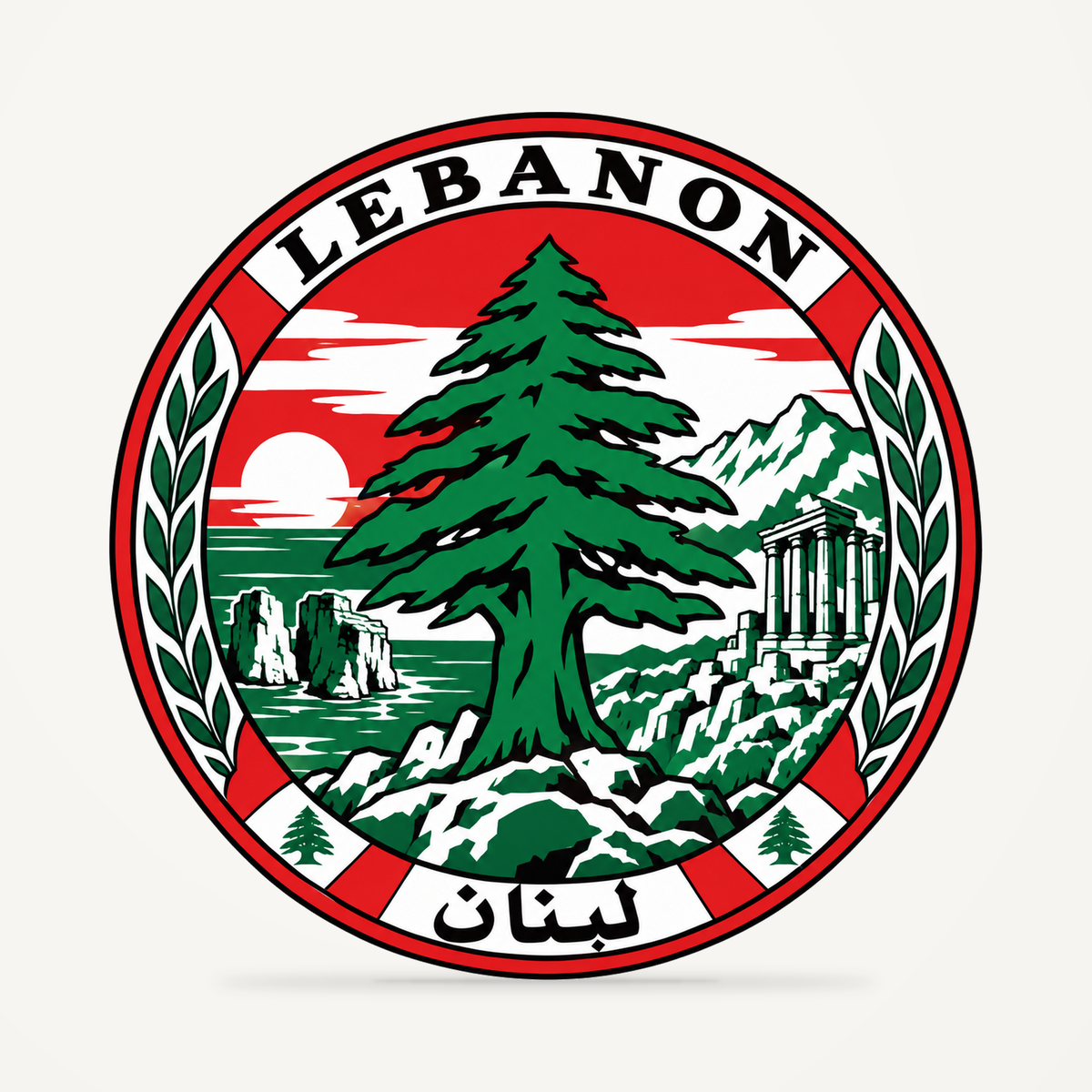 Front view of the Lebanon 3D-printed country seal