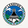 Front view of the Lesotho 3D-printed country seal