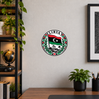 Libya 3D-printed country seal displayed on a home office wall at approximately 9.5 inches across