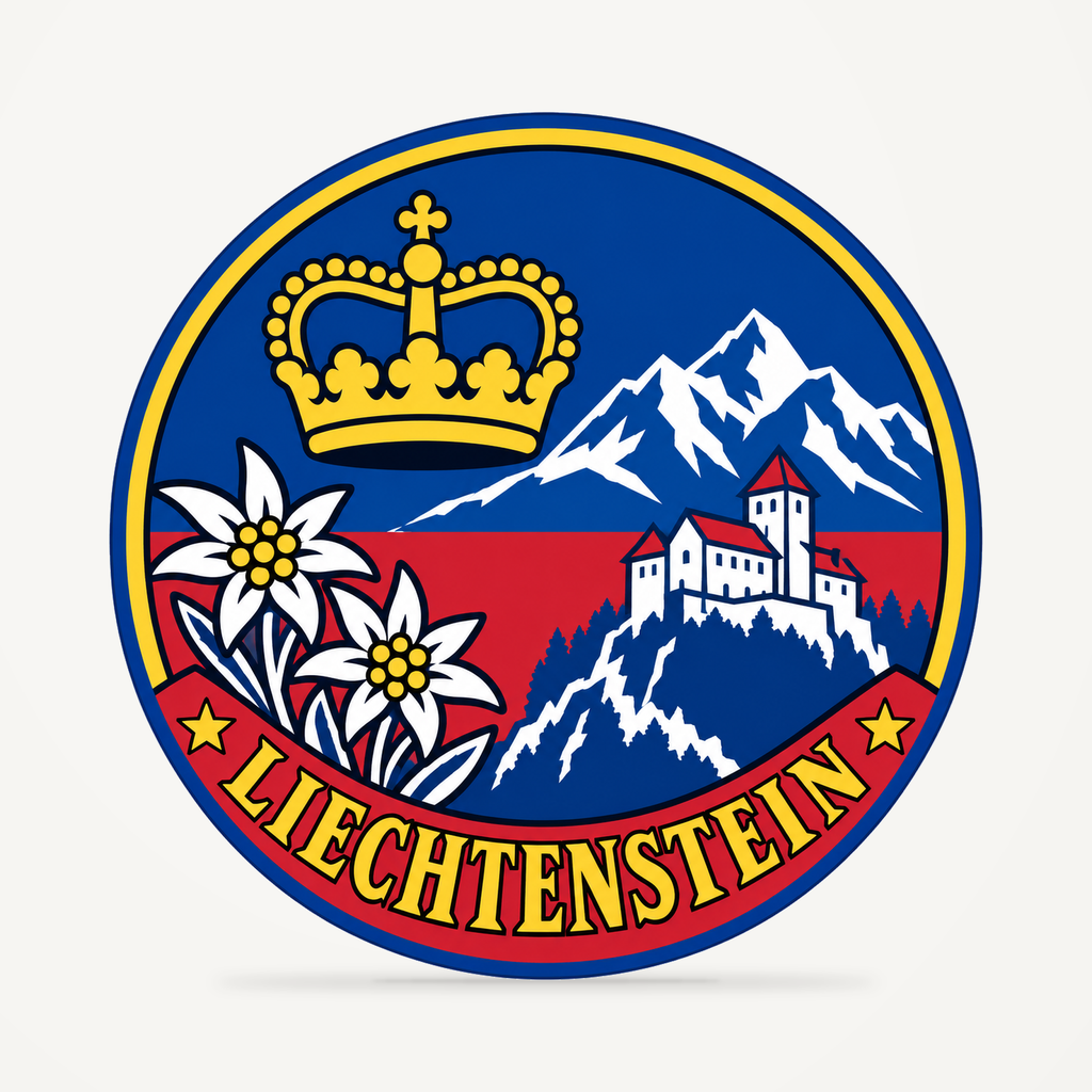 Liechtenstein 3D-printed country seal — front view