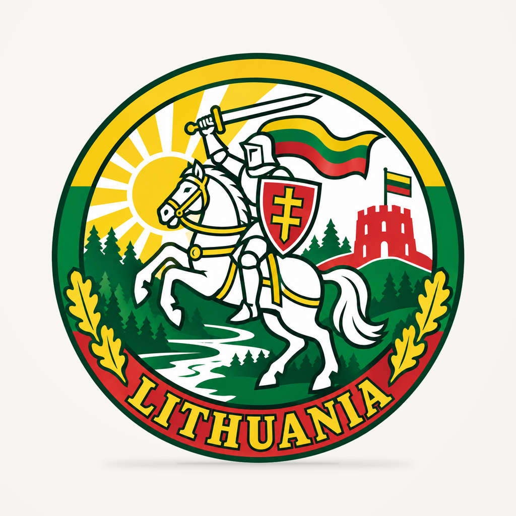 Lithuania 3D-printed country seal — front view