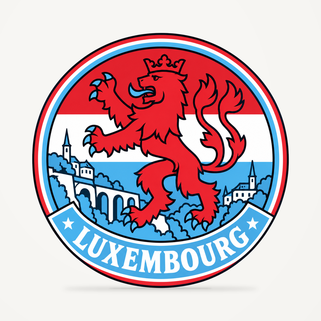 Luxembourg 3D-printed country seal — front view