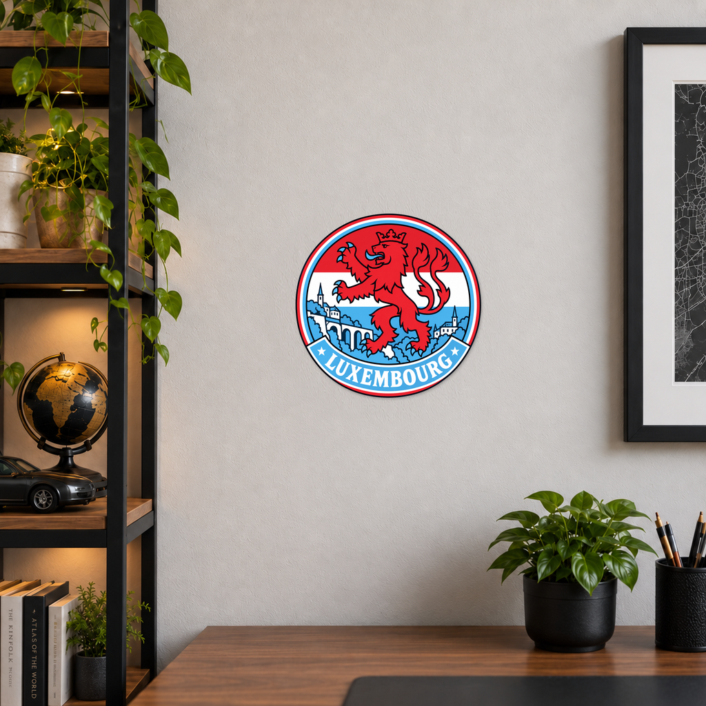 Luxembourg 3D-printed country seal — wall display at approximately 9.5 inches diameter