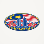Angled view showing the thin profile of the Malaysia 3D-printed country seal