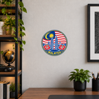 Malaysia 3D-printed country seal displayed on a home office wall at approximately 9.5 inches across