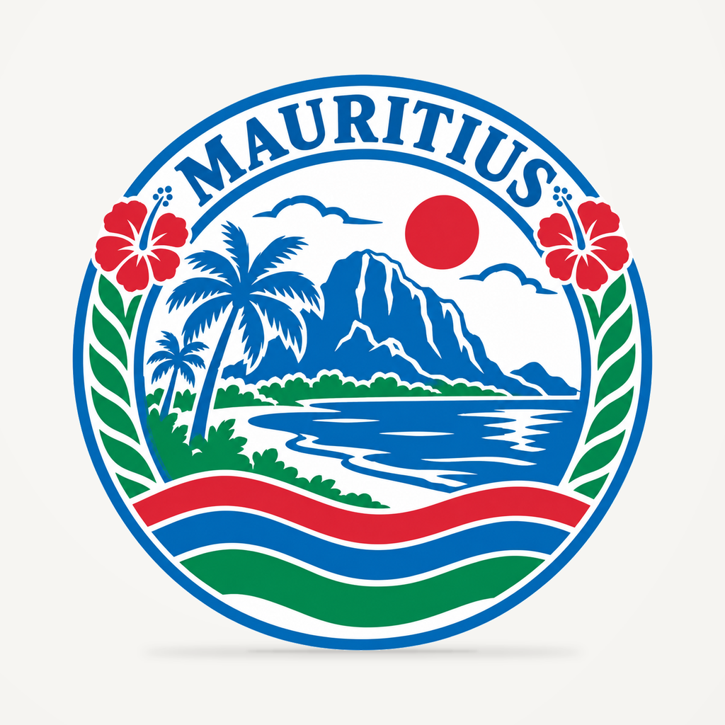 Mauritius 3D-printed country seal — front view