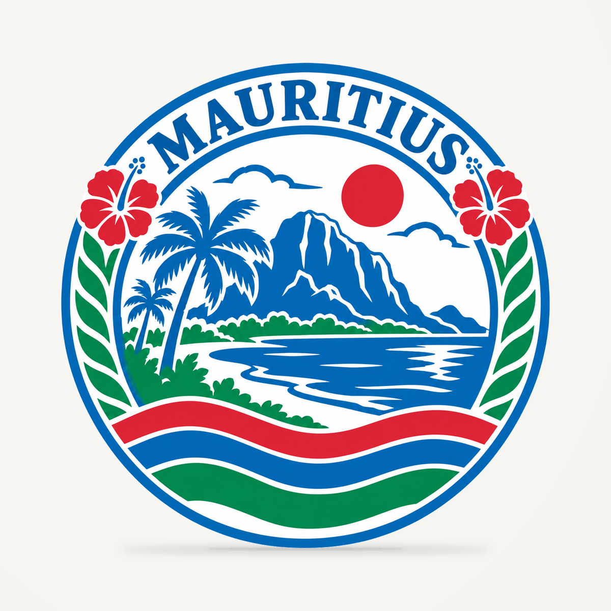 Mauritius 3D-printed country seal — front view