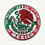 Mexico 3D-printed country seal — front view