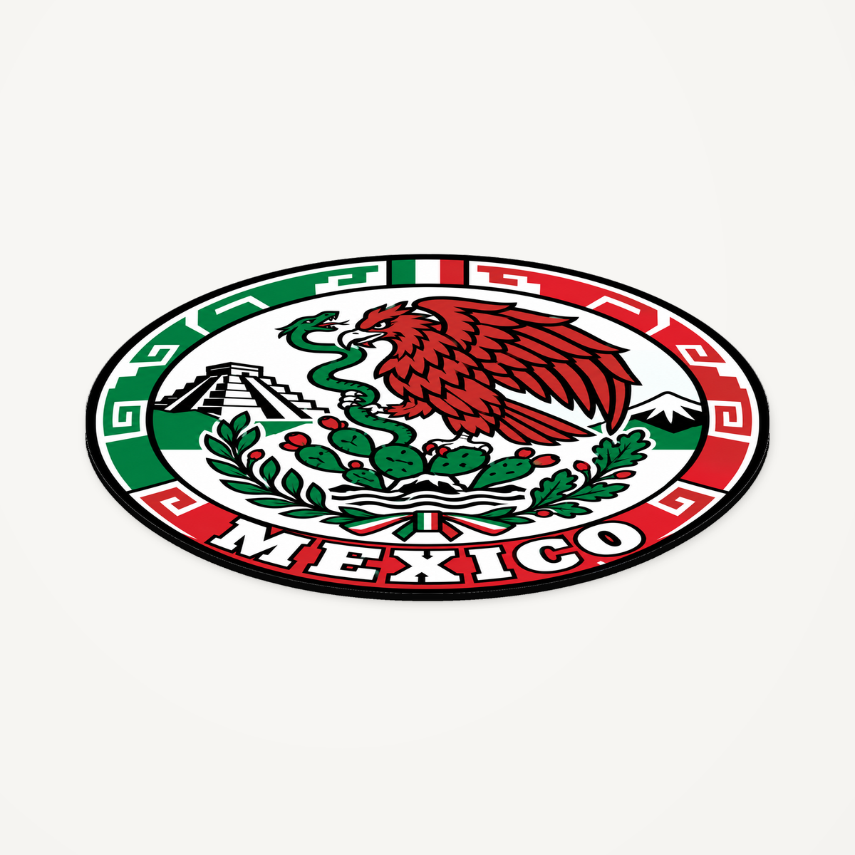 Mexico 3D-printed country seal — angled view showing thin profile