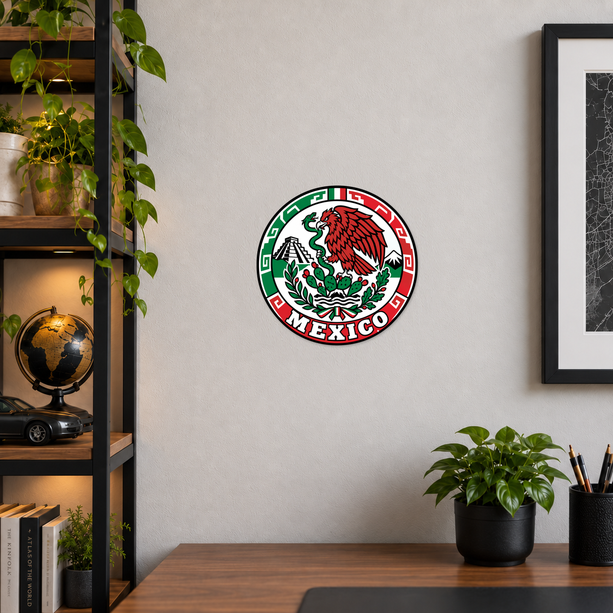Mexico 3D-printed country seal — wall display at approximately 9.5 inches diameter