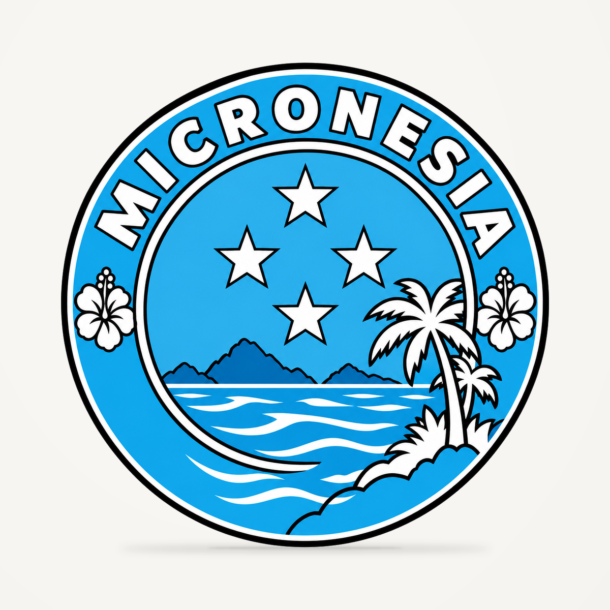 Micronesia 3D-printed country seal — front view