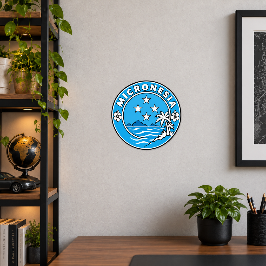 Micronesia 3D-printed country seal — wall display at approximately 9.5 inches diameter