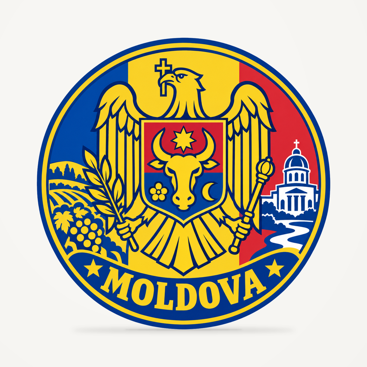 Moldova 3D-printed country seal — front view