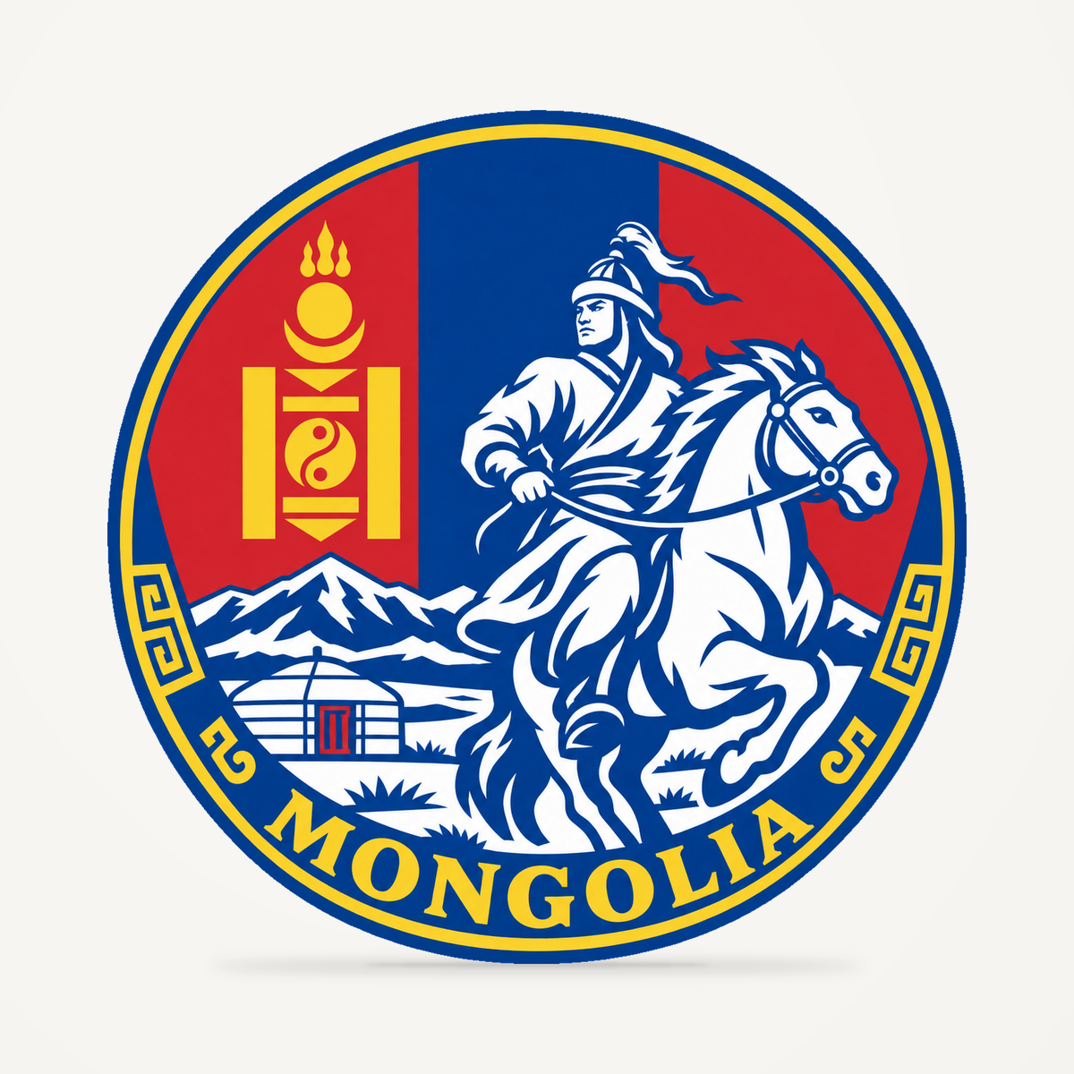 Front view of the Mongolia 3D-printed country seal