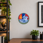Mongolia 3D-printed country seal displayed on a home office wall at approximately 9.5 inches across