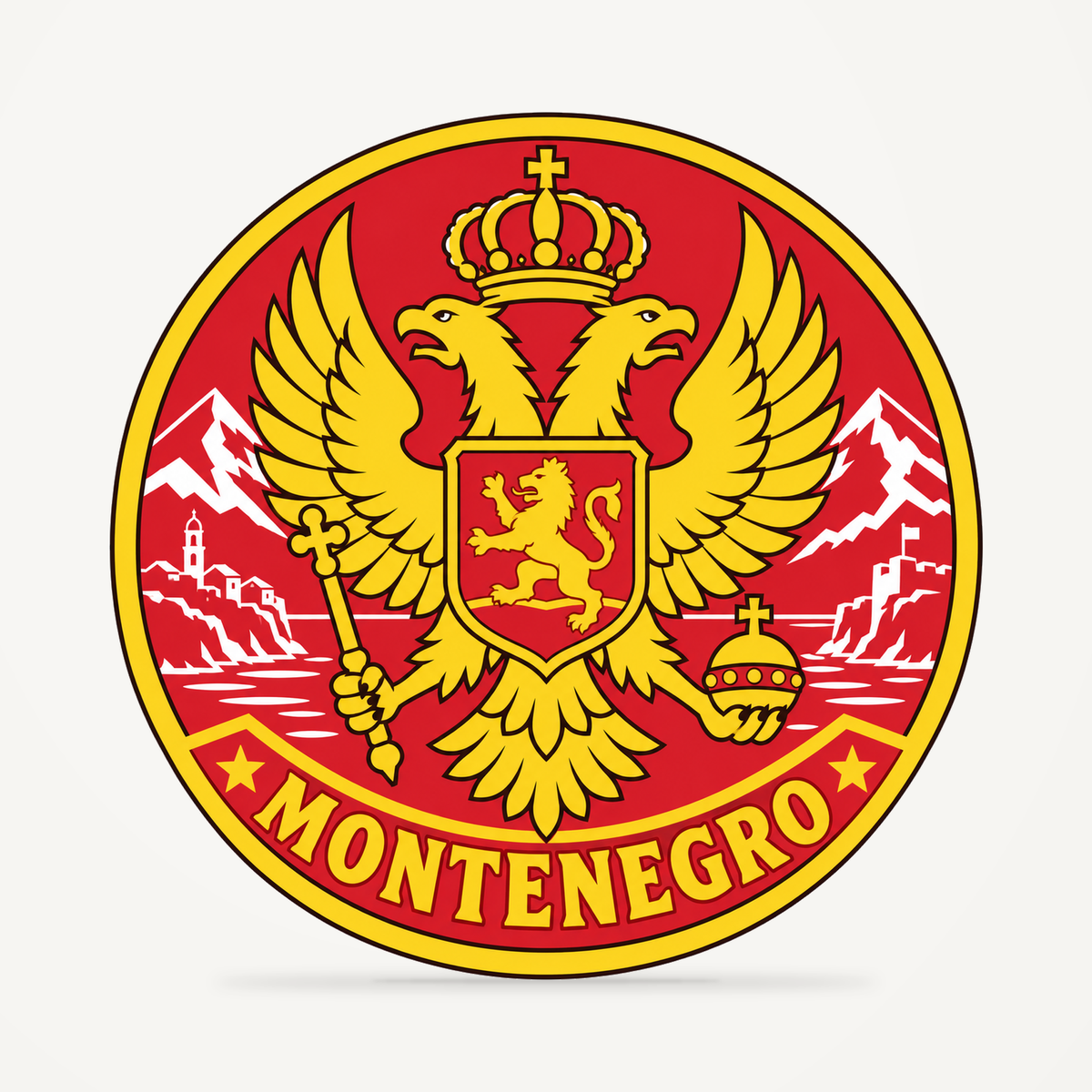 Montenegro 3D-printed country seal — front view
