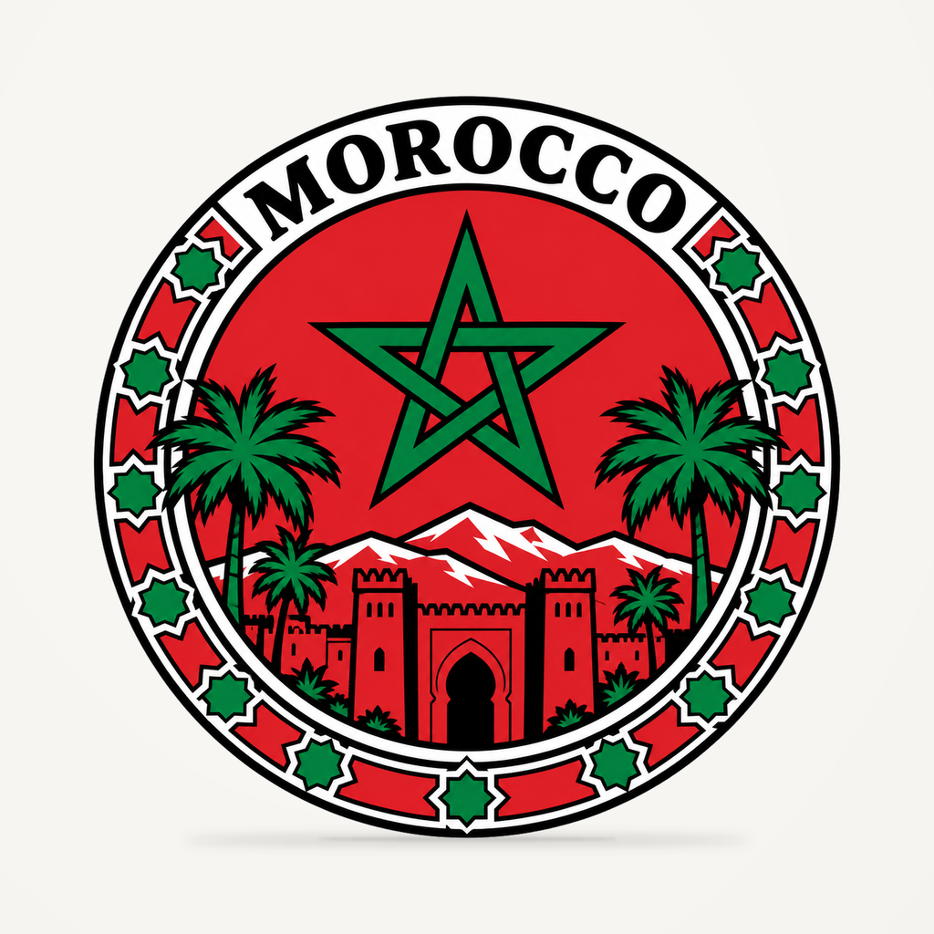 Front view of the Morocco 3D-printed country seal
