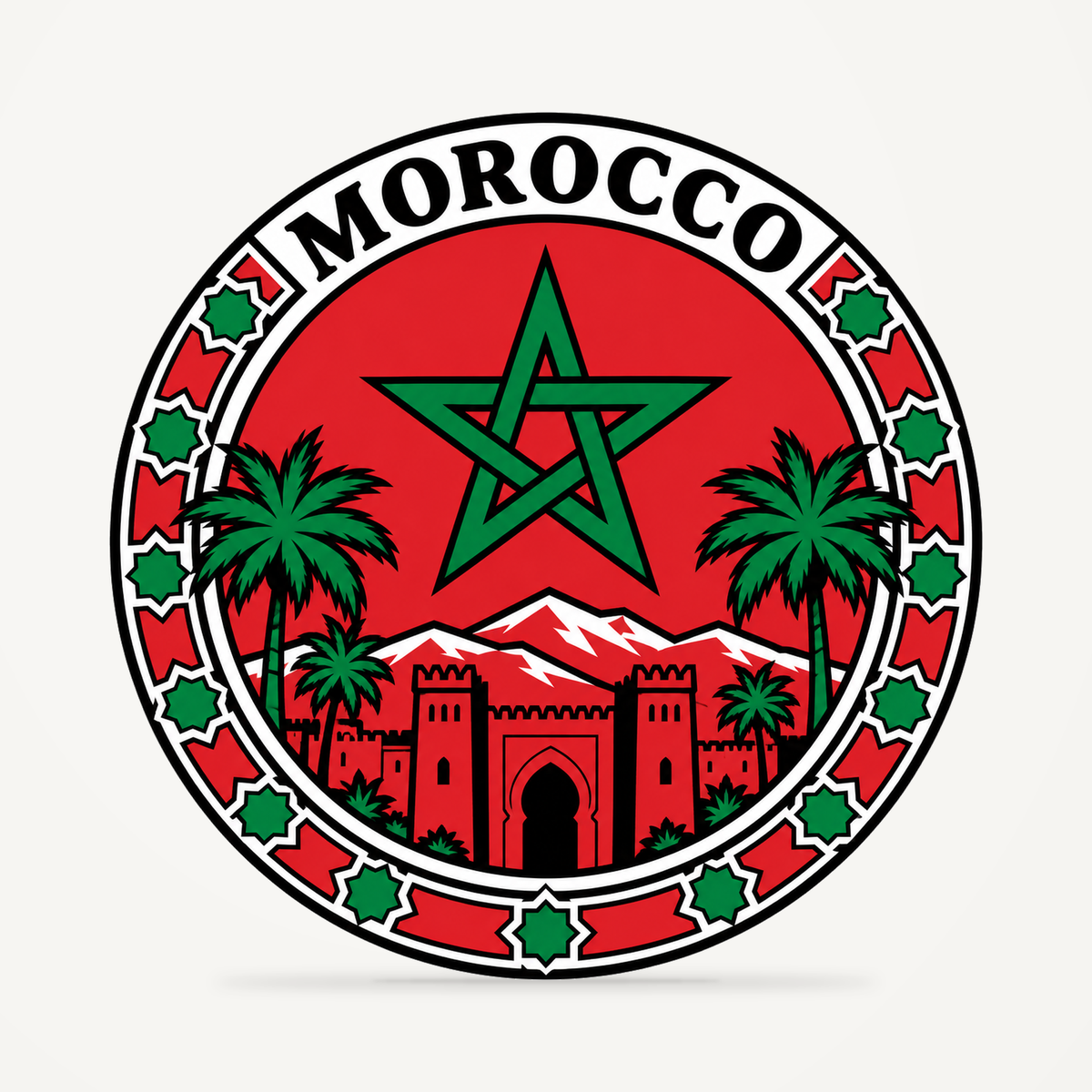 Front view of the Morocco 3D-printed country seal