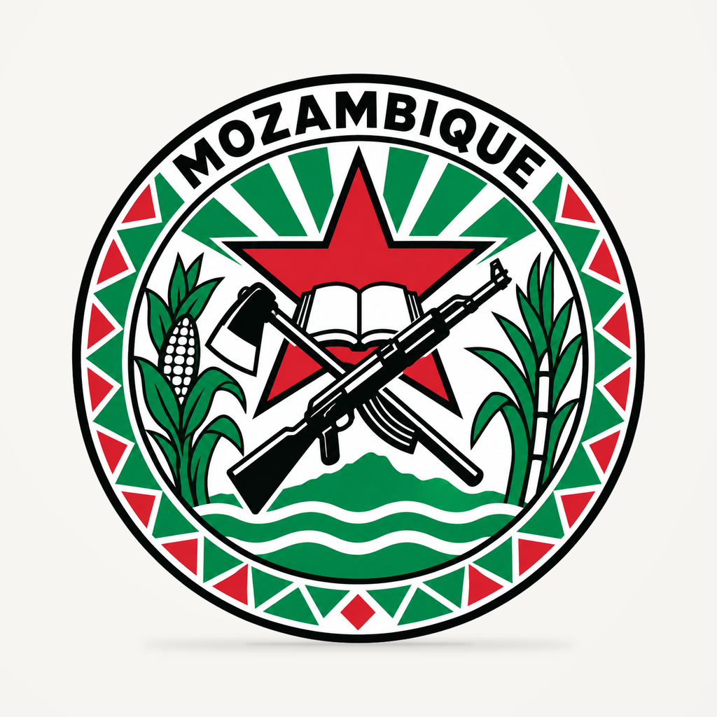 Front view of the Mozambique 3D-printed country seal