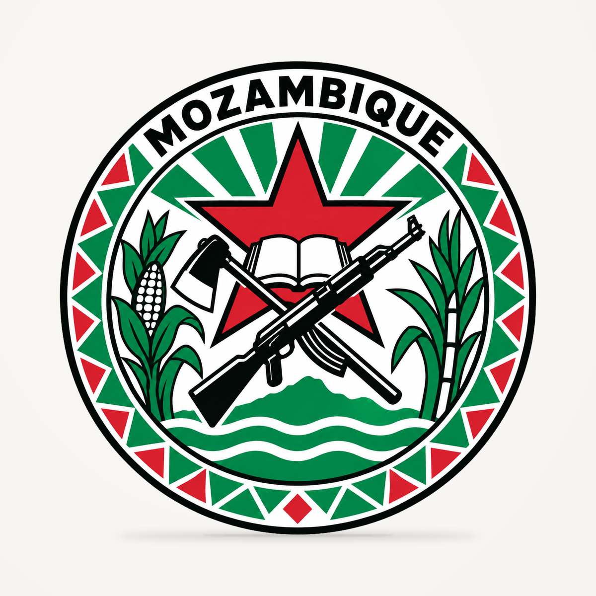 Front view of the Mozambique 3D-printed country seal