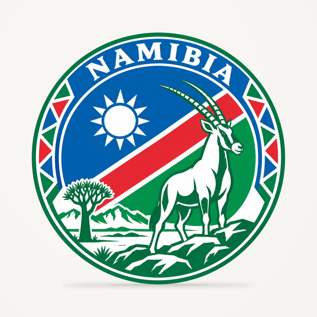 Front view of the Namibia 3D-printed country seal