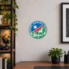 Namibia 3D-printed country seal displayed on a home office wall at approximately 9.5 inches across