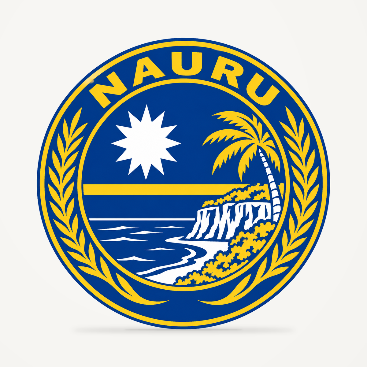 Nauru 3D-printed country seal — front view