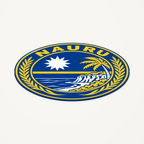 Nauru 3D-printed country seal — angled view showing thin profile