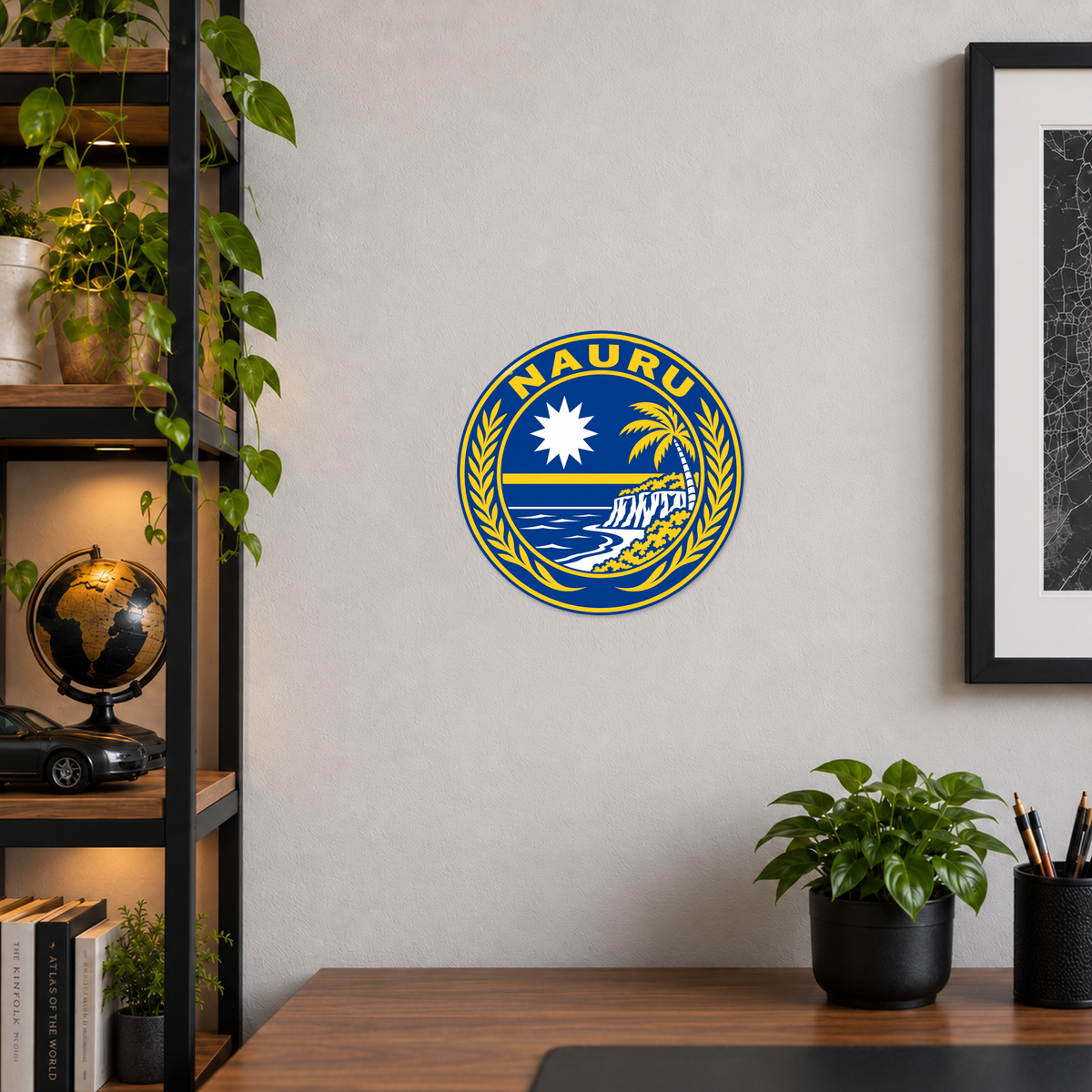 Nauru 3D-printed country seal — wall display at approximately 9.5 inches diameter
